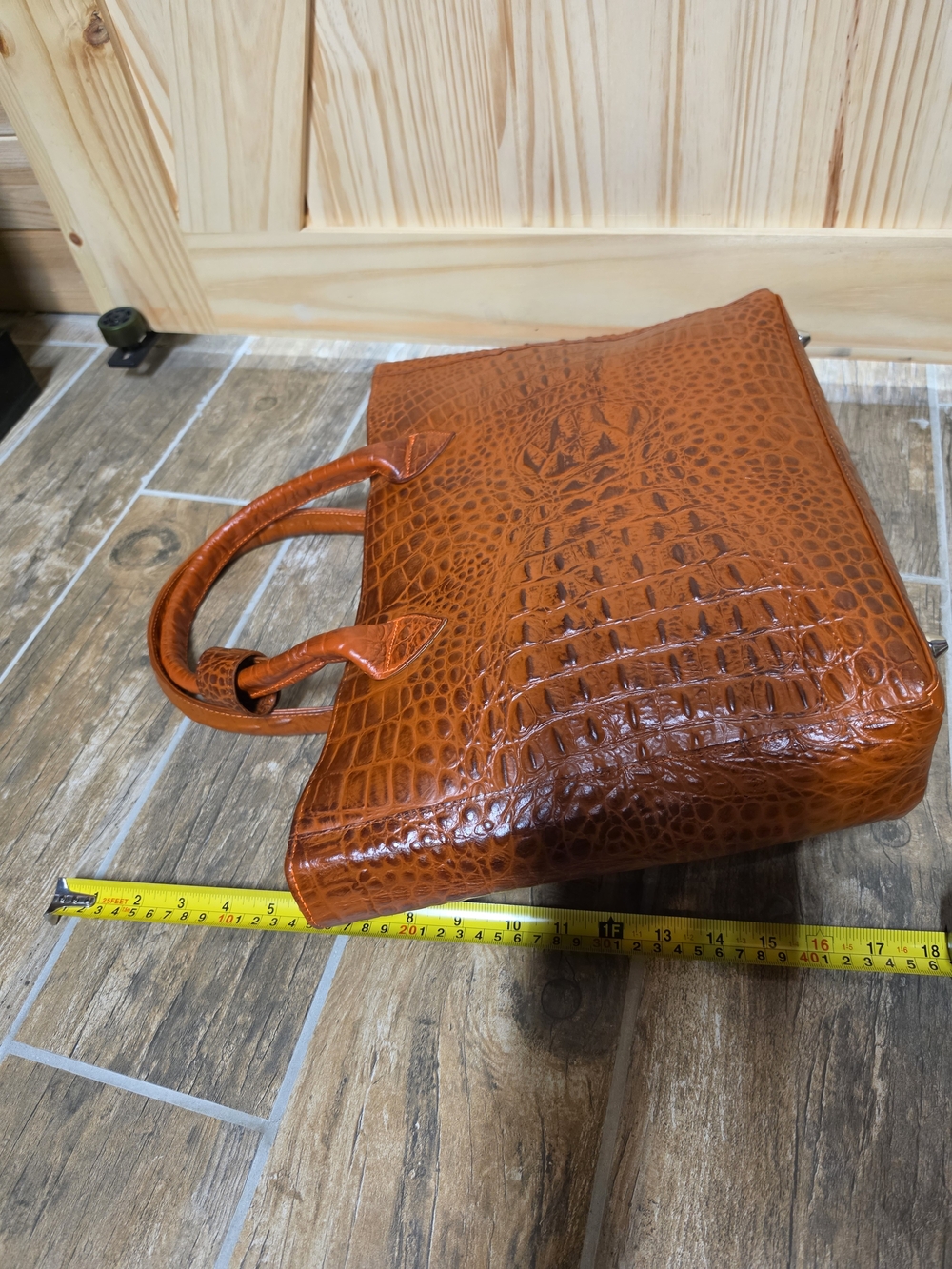 Genuine Ameican Alligator Leather Tote Bag New Unused - Picture 5 of 12